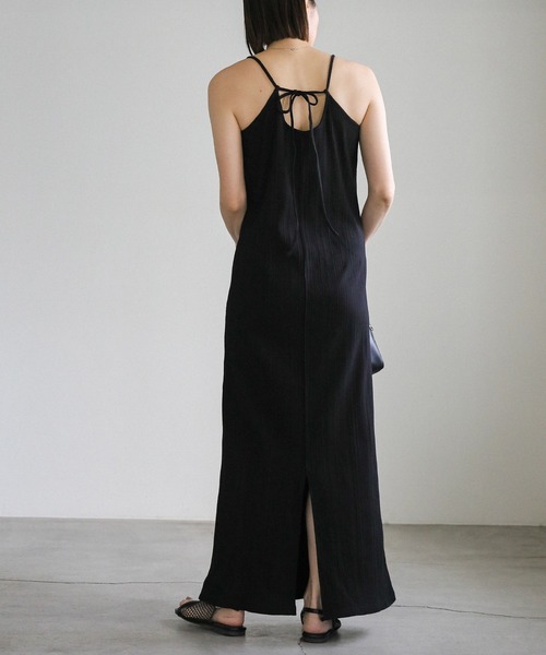 select MOCA(セレクトモカ)の「バックオープンランダムリブワンピース(ワンピース・レディース・グレー/ブラック・SMALL/LARGE/MEDIUM)」の7枚目の写真