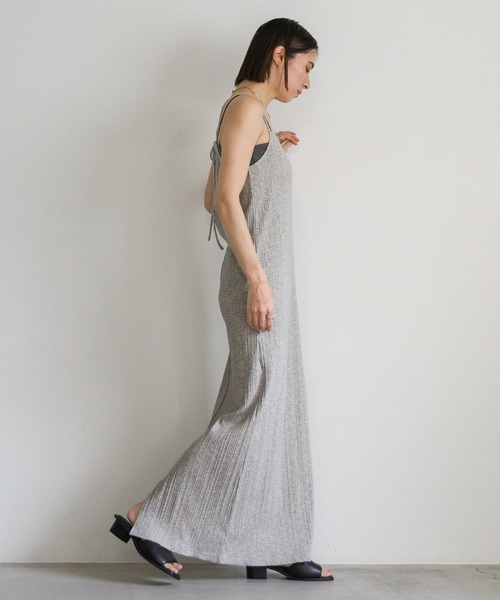 セール】バックオープンランダムリブワンピース（ワンピース）｜select