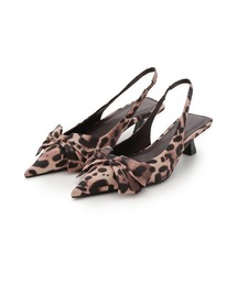 美品　ミラオーウェン　黒リボン　バックストラップ　ポインテッド　ヒール　パンプス 美品 ミラオーウェン 黒リボン バックストラップ ポインテッド
