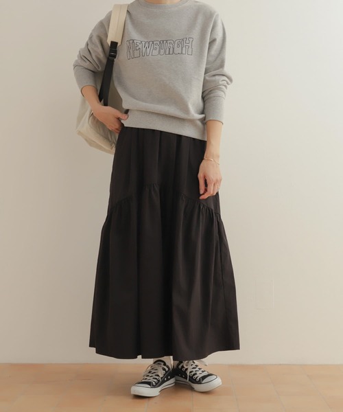 URBAN RESEARCH DOORS（アーバンリサーチドアーズ）の「タックティアードスカート（スカート・レディース・ブラック/ホワイト系その他・MEDIUM）」の9枚目の写真