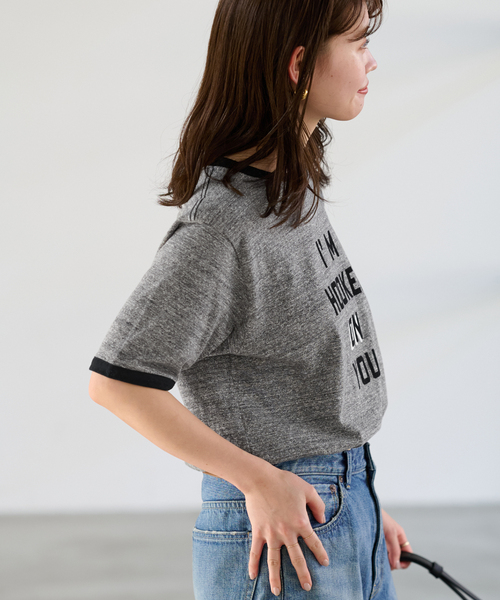 FRAMeWORK(フレームワーク)の「ラフィー天竺リンガーT(Tシャツ/カットソー・レディース・グレー/ホワイト系その他・FREE)」の8枚目の写真