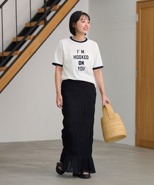 FRAMeWORK(フレームワーク)の「ラフィー天竺リンガーT(Tシャツ/カットソー・レディース・グレー/ホワイト系その他・FREE)」の13枚目の写真