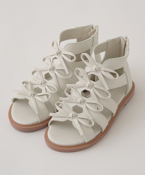 Lycee mine(リセマイン)の「リボンデコサンダル(サンダル・キッズ・ブラック/アイボリー・16cm/20cm/19cm/18cm/17cm)」の9枚目の写真