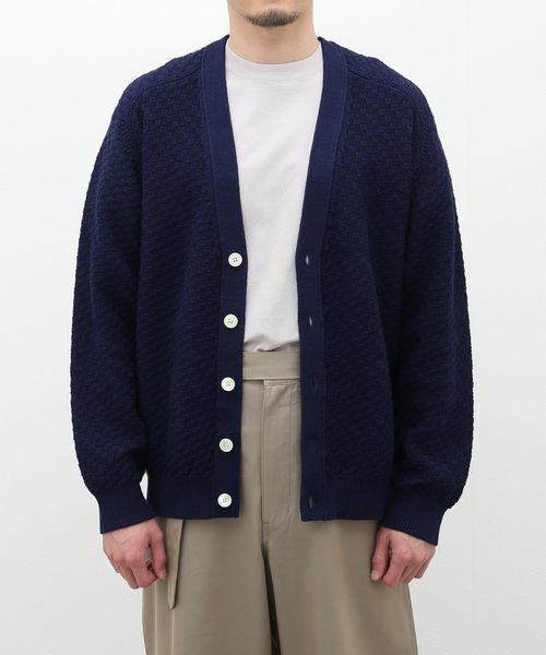EDIFICE（エディフィス）の「シルキー コットン トリコカーディガン（カーディガン/ボレロ・メンズ・レッド/ネイビー/ホワイト・LARGE/MEDIUM）」の2枚目の写真