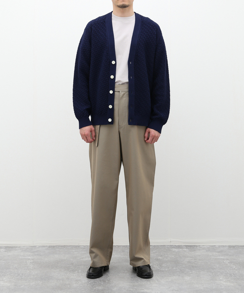 EDIFICE（エディフィス）の「シルキー コットン トリコカーディガン（カーディガン/ボレロ・メンズ・レッド/ネイビー/ホワイト・LARGE/MEDIUM）」の4枚目の写真