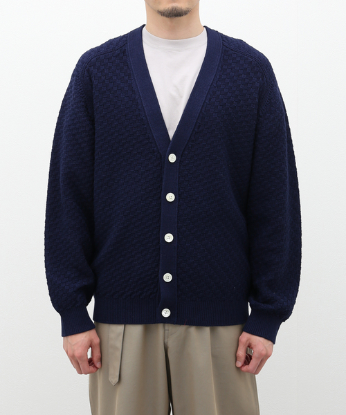 EDIFICE（エディフィス）の「シルキー コットン トリコカーディガン（カーディガン/ボレロ・メンズ・レッド/ネイビー/ホワイト・LARGE/MEDIUM）」の5枚目の写真