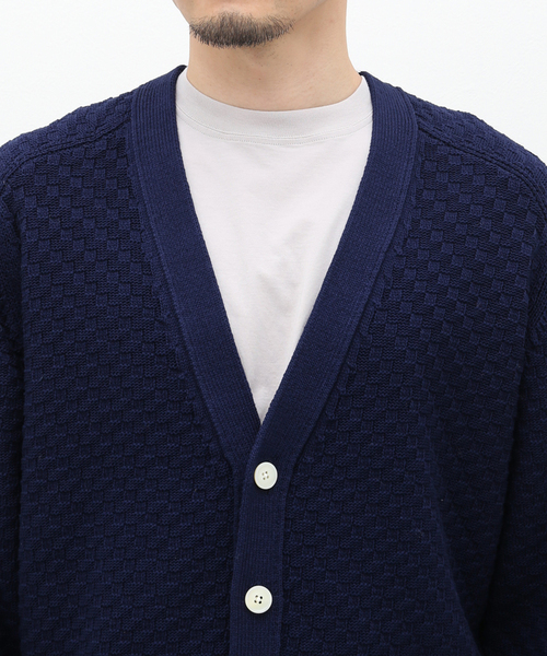EDIFICE（エディフィス）の「シルキー コットン トリコカーディガン（カーディガン/ボレロ・メンズ・レッド/ネイビー/ホワイト・LARGE/MEDIUM）」の8枚目の写真