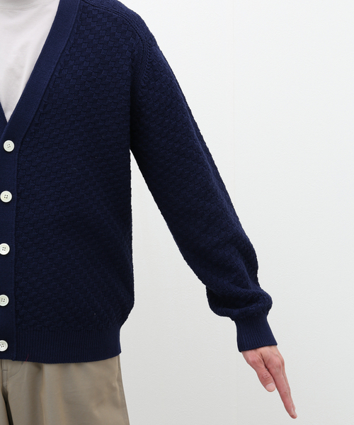 EDIFICE（エディフィス）の「シルキー コットン トリコカーディガン（カーディガン/ボレロ・メンズ・レッド/ネイビー/ホワイト・LARGE/MEDIUM）」の10枚目の写真