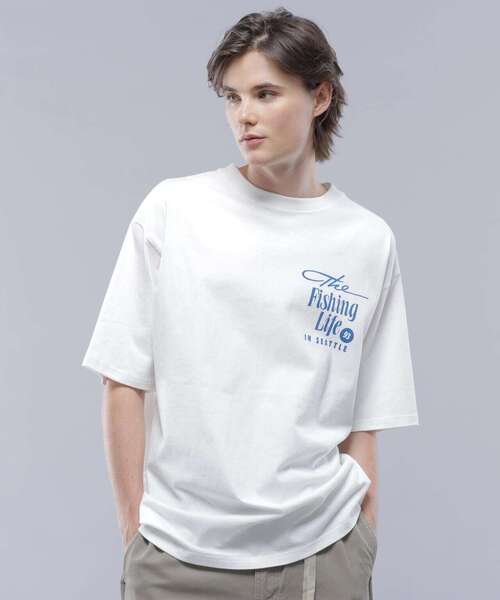 MANASTASH（マナスタッシュ）の「MANASTASH/マナスタッシュ/CiTee FISHING CLUB/シティーフィッシングクラブ（Tシャツ/カットソー・メンズ・ブルー/ホワイト/ブラック・S/L/M/XL）」の6枚目の写真