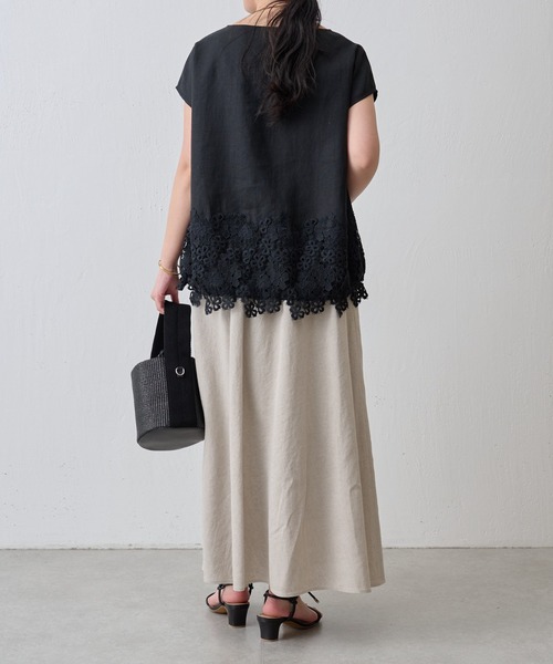 BEARDSLEY（ビアズリー）の「リネンフレアースカート（スカート・レディース・ベージュ/ブラック・S/M）」の5枚目の写真