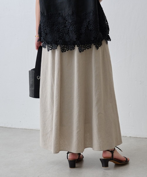 BEARDSLEY（ビアズリー）の「リネンフレアースカート（スカート・レディース・ベージュ/ブラック・S/M）」の9枚目の写真