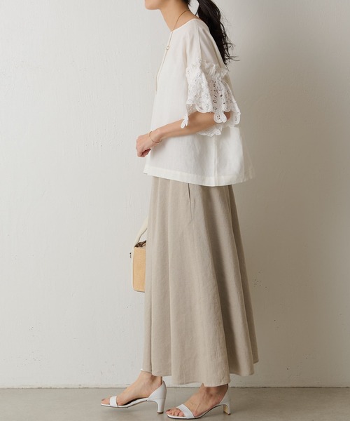 BEARDSLEY（ビアズリー）の「リネンフレアースカート（スカート・レディース・ベージュ/ブラック・S/M）」の13枚目の写真