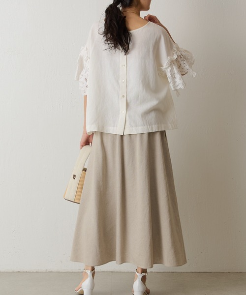 BEARDSLEY（ビアズリー）の「リネンフレアースカート（スカート・レディース・ベージュ/ブラック・S/M）」の14枚目の写真