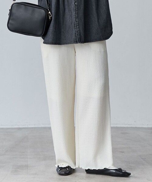 coen(コーエン)の「ポコポコイージーワイドパンツ(その他パンツ・レディース・ブラック/ナチュラル/オレンジ/ケリーグリーン・M/L)」の2枚目の写真