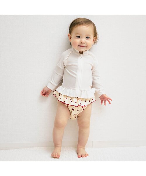 apres les cours(アプレレクール)の「【リンク/UVカット】水遊びベビーブルマ(水着・キッズ・アイボリー/ミント・80/70)」の3枚目の写真