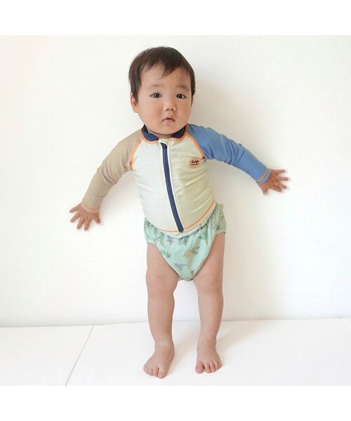 apres les cours(アプレレクール)の「【リンク/UVカット】水遊びベビーブルマ(水着・キッズ・アイボリー/ミント・80/70)」の5枚目の写真