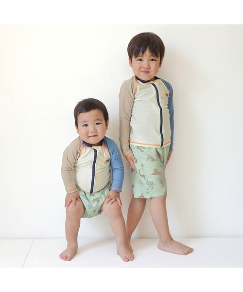 apres les cours(アプレレクール)の「【リンク/UVカット】水遊びベビーブルマ(水着・キッズ・アイボリー/ミント・80/70)」の6枚目の写真