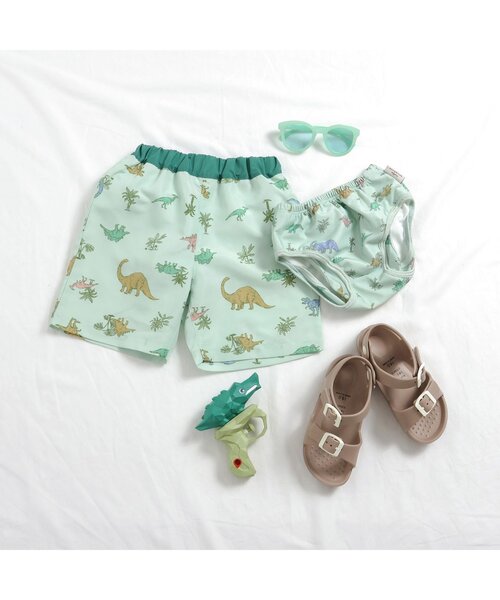 apres les cours(アプレレクール)の「【リンク/UVカット】水遊びベビーブルマ(水着・キッズ・アイボリー/ミント・80/70)」の10枚目の写真
