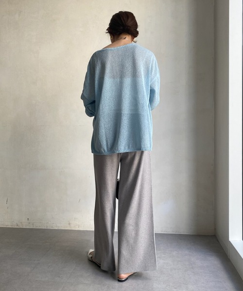 DouDou（ドゥドゥ）の「スリットニットパンツ（その他パンツ・レディース・グレー/グレイッシュベージュ・FREE）」の19枚目の写真