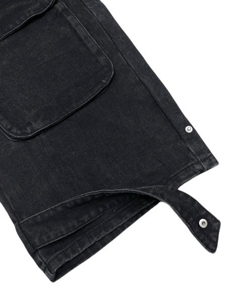 XU(エックスユー)の「ストリートファッション XU エックスユー pocket denim wide pants オーバーサイズ デニム ジーンズ ジーパン ワイドパンツ カーゴパンツ カーゴデニム 韓国ファッション 韓国ストリート(デニムパンツ・メンズ・ブラック/ブルー・ONE SIZE)」の6枚目の写真