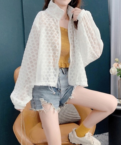 Miniministore(ミニミニストア)の「サマーカーディガン レディースアウター夏(カーディガン/ボレロ・レディース・ピンク/ホワイト/グレー・FREE)」の4枚目の写真