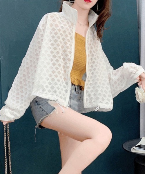 Miniministore(ミニミニストア)の「サマーカーディガン レディースアウター夏(カーディガン/ボレロ・レディース・ピンク/ホワイト/グレー・FREE)」の5枚目の写真