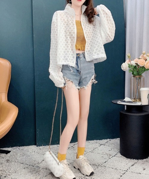 Miniministore(ミニミニストア)の「サマーカーディガン レディースアウター夏(カーディガン/ボレロ・レディース・ピンク/ホワイト/グレー・FREE)」の7枚目の写真