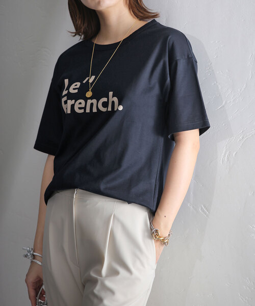 La TOTALITE(ラトータリテ)の「Le French ロゴTシャツ(Tシャツ/カットソー・レディース・ホワイト/ネイビー/ピンク系その他・FREE)」の2枚目の写真
