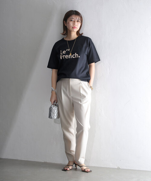 La TOTALITE(ラトータリテ)の「Le French ロゴTシャツ(Tシャツ/カットソー・レディース・ホワイト/ネイビー/ピンク系その他・FREE)」の5枚目の写真