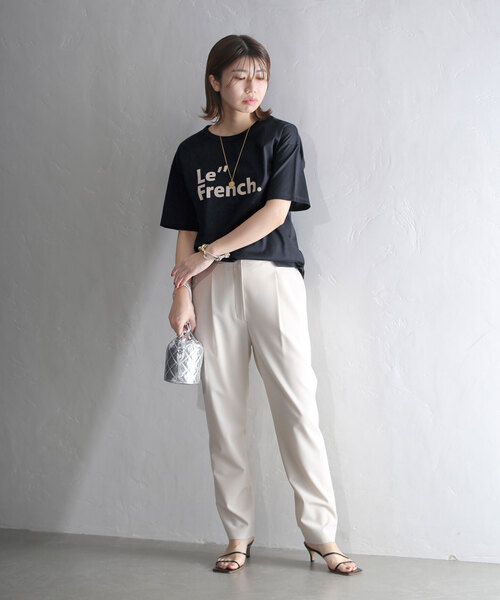 La TOTALITE(ラトータリテ)の「Le French ロゴTシャツ(Tシャツ/カットソー・レディース・ホワイト/ネイビー/ピンク系その他・FREE)」の6枚目の写真