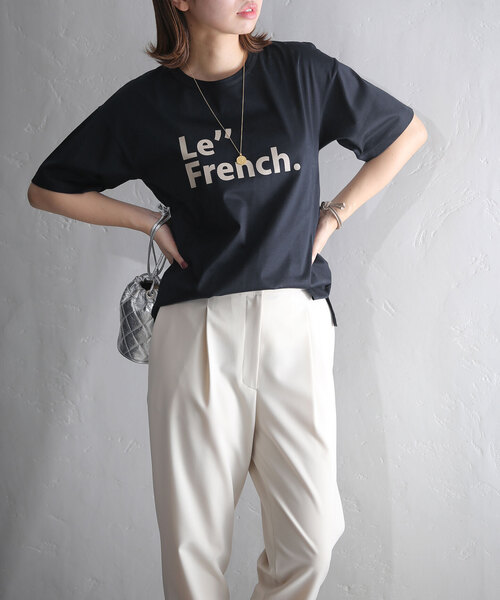 La TOTALITE(ラトータリテ)の「Le French ロゴTシャツ(Tシャツ/カットソー・レディース・ホワイト/ネイビー/ピンク系その他・FREE)」の8枚目の写真