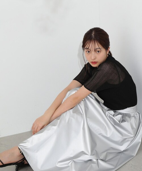 PROPORTION BODY DRESSING（プロポーションボディドレッシング）の「シアーショートニット / 1214170404（ニット/セーター・レディース・グレー/ブラック/ベージュ・FREE）」の5枚目の写真