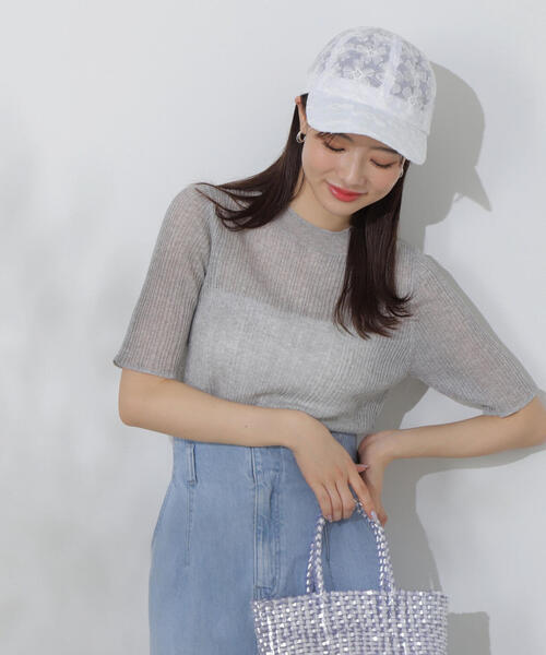 PROPORTION BODY DRESSING（プロポーションボディドレッシング）の「シアーショートニット / 1214170404（ニット/セーター・レディース・グレー/ブラック/ベージュ・FREE）」の14枚目の写真