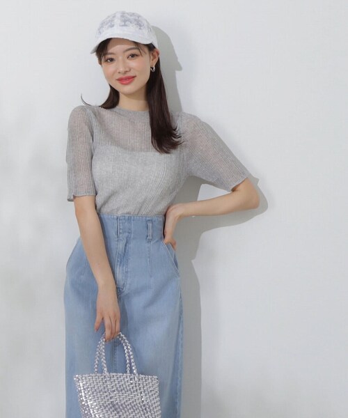 PROPORTION BODY DRESSING（プロポーションボディドレッシング）の「シアーショートニット / 1214170404（ニット/セーター・レディース・グレー/ブラック/ベージュ・FREE）」の16枚目の写真