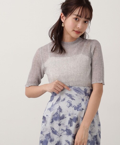 PROPORTION BODY DRESSING（プロポーションボディドレッシング）の「シアーショートニット / 1214170404（ニット/セーター・レディース・グレー/ブラック/ベージュ・FREE）」の22枚目の写真