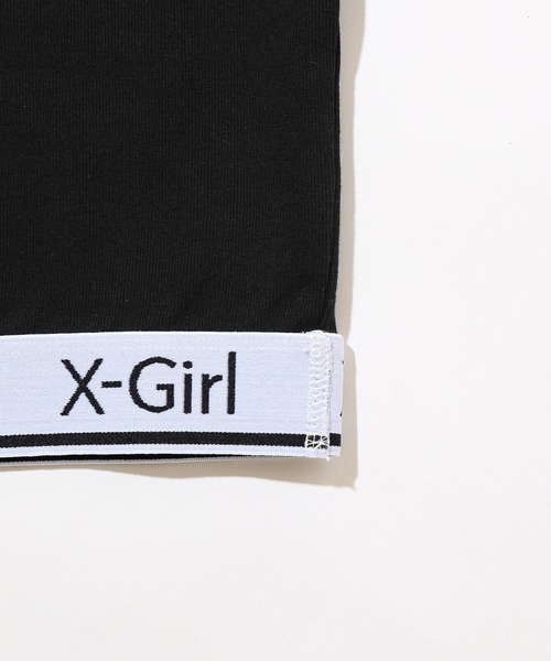 X-girl(エックスガール)の「LOGO AND STRIPE CROPPED S/S TOP(Tシャツ/カットソー・レディース・マルチ/ブラック/オリーブ/ホワイト・S/M)」の7枚目の写真
