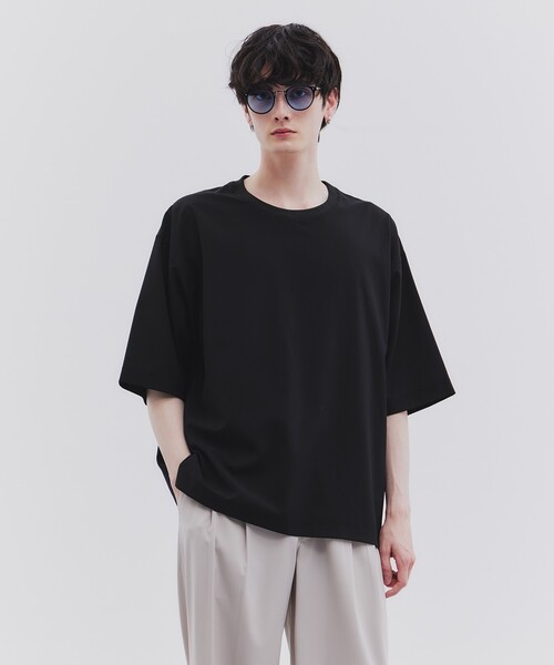 tk.TAKEO KIKUCHI(ティーケータケオキクチ)の「◆【吸水速乾】ポリトロプルオーバー(Tシャツ/カットソー・メンズ・ライトグレー/ブラック/ブルー/グレー・02/03)」の2枚目の写真