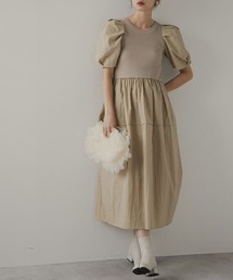 rectangle（レクタングル）の「ボリュームスリーブドッキングワンピース（ワンピース）」