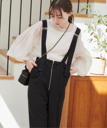 フロントジップサロペット