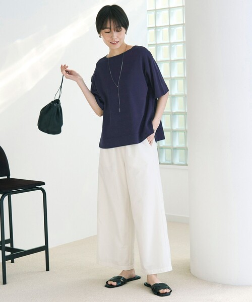 UNFILO(アンフィーロ)の「FINE MOVE ワイドパンツ(その他パンツ・レディース・ベージュ系/カーキ系/ブラック系/ネイビー系/ホワイト系/グレー系/ワイン系・LARGE/MEDIUM/SMALL/X-SMALL)」の15枚目の写真