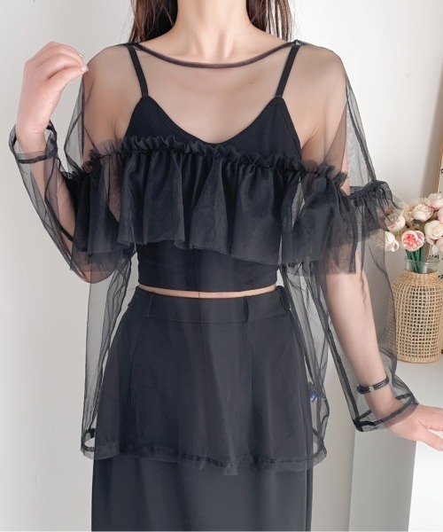 LADY LIKE（レディライク）の「胸ギャザーシアートップス（シャツ/ブラウス・レディース・ホワイト/ブラック・M）」の9枚目の写真
