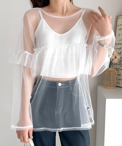 LADY LIKE（レディライク）の「胸ギャザーシアートップス（シャツ/ブラウス・レディース・ホワイト/ブラック・M）」の19枚目の写真