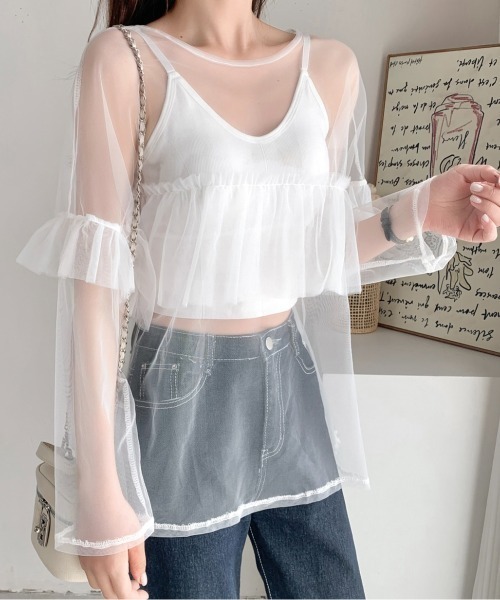 LADY LIKE（レディライク）の「胸ギャザーシアートップス（シャツ/ブラウス・レディース・ホワイト/ブラック・M）」の22枚目の写真