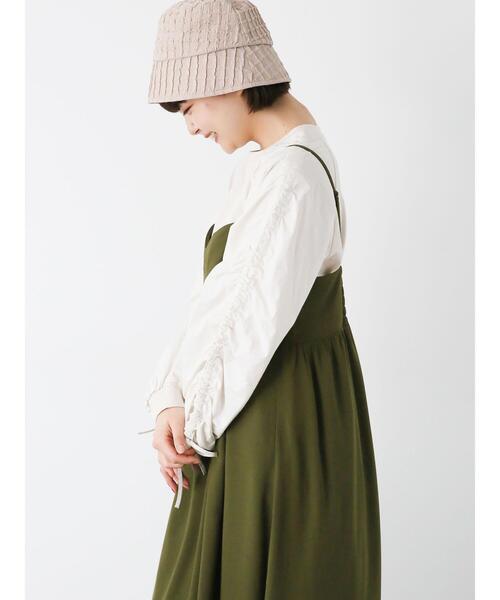 ehka sopo（エヘカソポ）の「袖ドロストラグランカットソー（Tシャツ/カットソー・レディース・ブルー/ライトベージュ/チャコールグレー・F）」の5枚目の写真