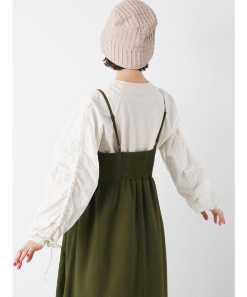 ehka sopo（エヘカソポ）の「袖ドロストラグランカットソー（Tシャツ/カットソー・レディース・ブルー/ライトベージュ/チャコールグレー・F）」の6枚目の写真