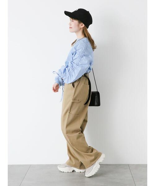 ehka sopo（エヘカソポ）の「袖ドロストラグランカットソー（Tシャツ/カットソー・レディース・ブルー/ライトベージュ/チャコールグレー・F）」の21枚目の写真