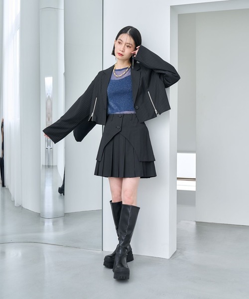 HARE(ハレ)の「ラインデザインシアートップス(HARE)(Tシャツ/カットソー・レディース・ブラック/ブルー・FREE)」の19枚目の写真