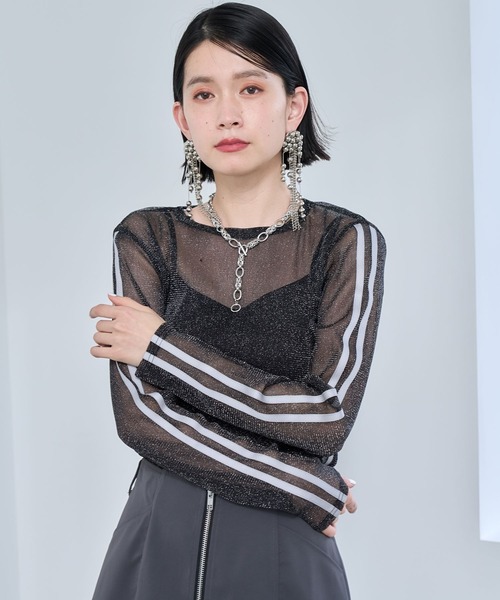 HARE(ハレ)の「ラインデザインシアートップス(HARE)(Tシャツ/カットソー・レディース・ブラック/ブルー・FREE)」の16枚目の写真