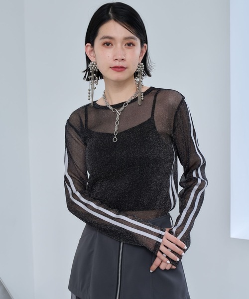 HARE(ハレ)の「ラインデザインシアートップス(HARE)(Tシャツ/カットソー・レディース・ブラック/ブルー・FREE)」の15枚目の写真
