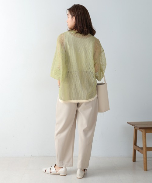 Bou Jeloud（ブージュルード）の「メッシュ袖ボリューム配色ニットプルオーバー（ニット/セーター・レディース・ライトグリーン/ブラック・FREE）」の19枚目の写真